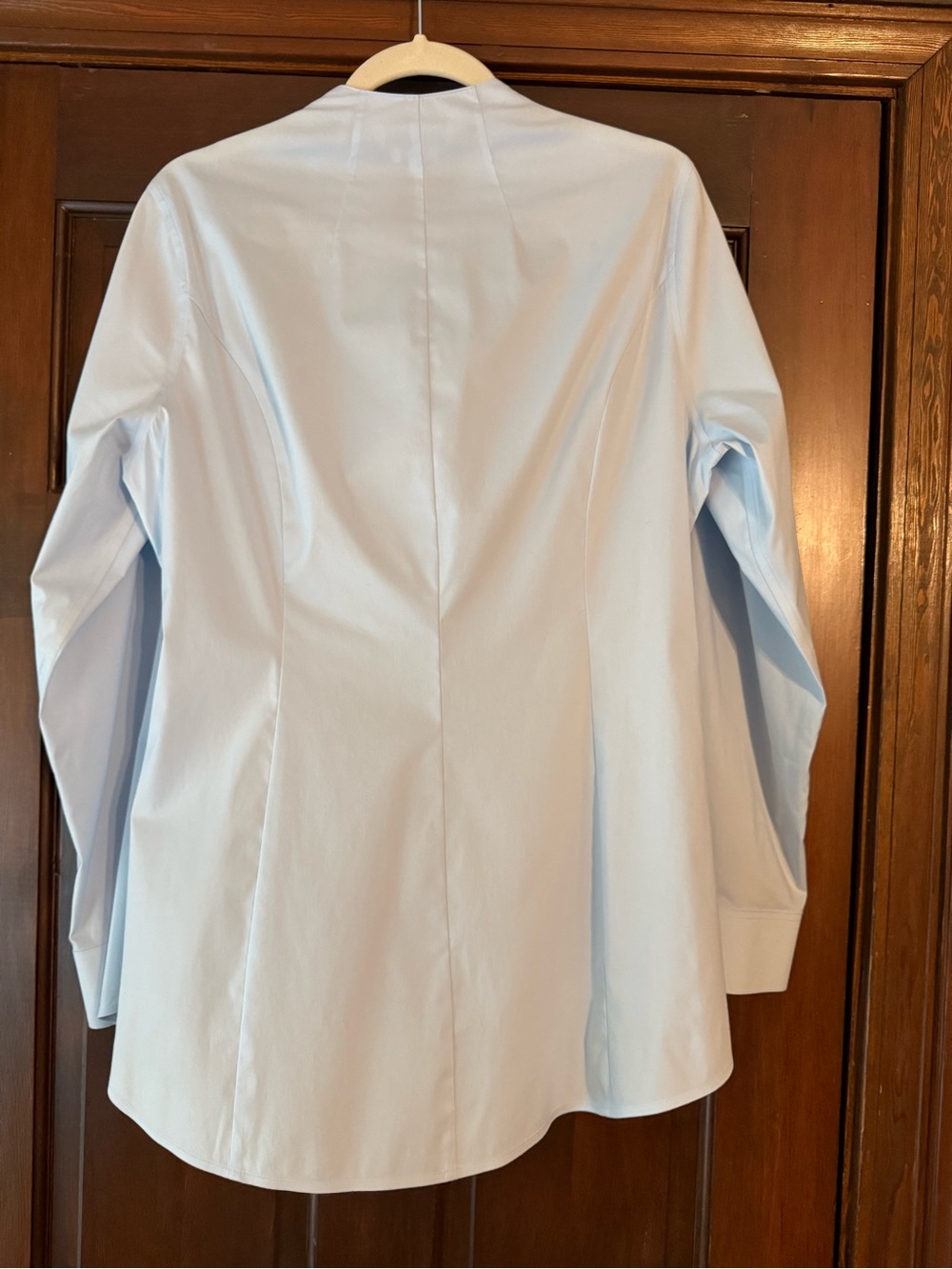 Foxcroft Pale Blue Mandarin Collar Tunic - Picture 3 of 7
